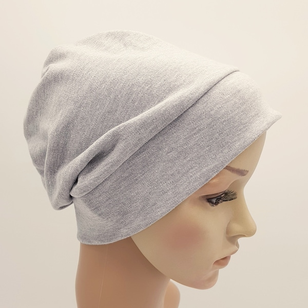 Cotton jersey chemo beanie, soft stretch hat, chemotherapy patient cap, alopecia hairloss head covering