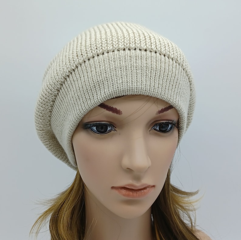 Knit Beret Handmade Baggy Beret Fall Hat Women's Etsy UK