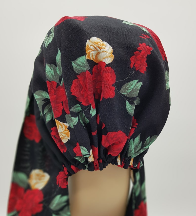 head snood elegant tichel head bandanna Handmade bonnet with long ties surgical scrub cap full head covering