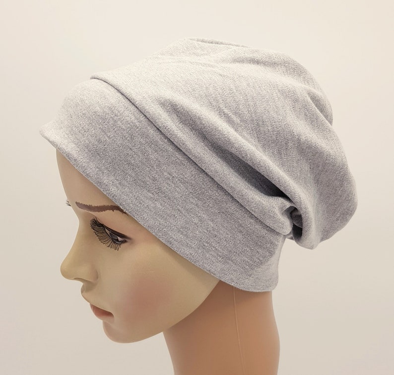 Cotton jersey chemo beanie, soft stretch hat, chemotherapy patient cap, alopecia hairloss head covering image 2