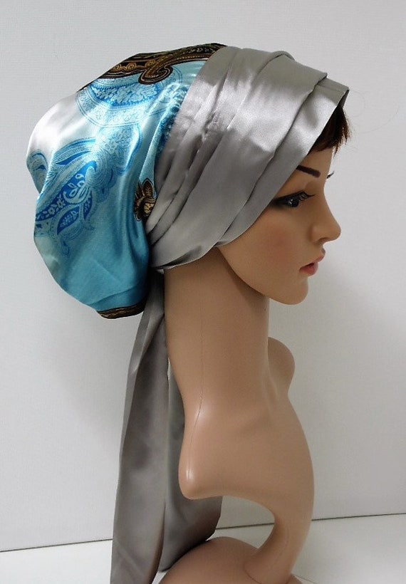 Satin Hair Bonnet Silky Head Snood Elegant Tichel Bad Hair Etsy
