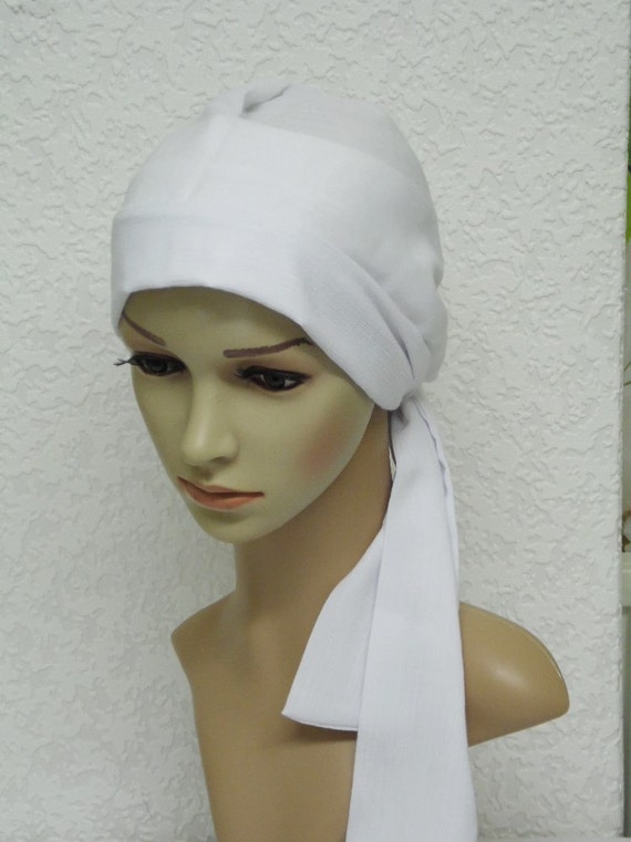 White Head Wear Bonnet For Short Hair Head Scarf For Short Etsy
