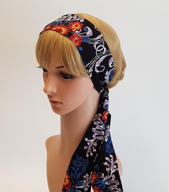 Skinny Hair Scarf for Women, Lightweight Self Tie Long Head Scarf