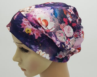 Lightweight chemo beanie hat for women, bad hair day head wear, viscose jersey hat, summer hat