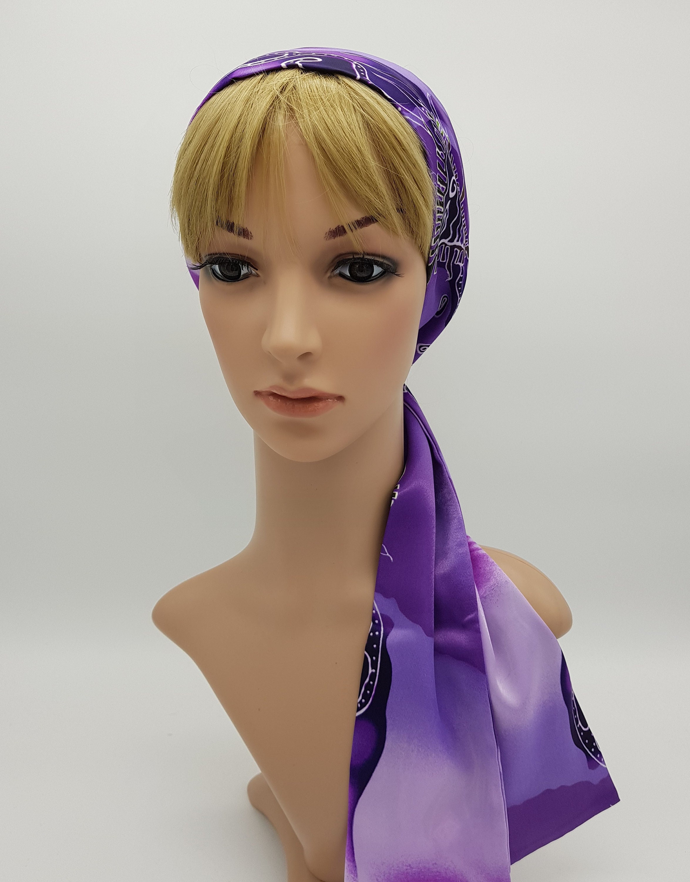 Silky satin headband summer hair scarf natural curly hair Etsy