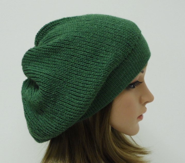 Knit Beret , Slouchy Beanie, Knitted Hat, Slouch Hat, Tam, Baggy