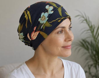 Chemo Hat for Women, Soft Jersey Chemo Headwear, Cancer Hair Loss Cap, Alopecia Head Covering, Comfortable Slouchy Beanie
