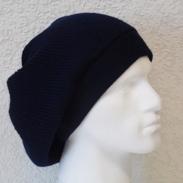 Béret homme, chapeau tricoté pour homme, bonnet baggy, chapeau homme, chapeau slouchy, béret slouchy, tricoté en fil acrylique, choisissez votre couleur