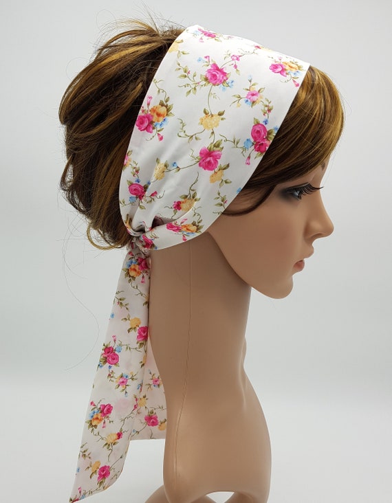 Head Scarf for Women, Skinny Hair Tie, Retro Style Headband, Pin