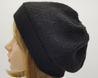 Béret élégant, béret en tricot, bonnet pour femme, béret tricoté à la main pour femme, tricot tam, tricoté à partir de fil acrylique