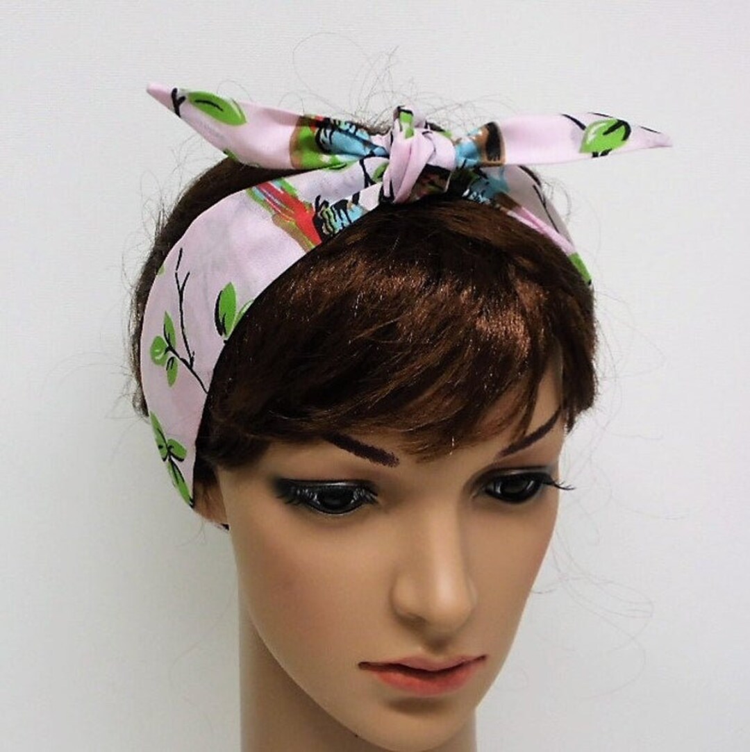Pin up Style Headband, Tie up Hair Scarf, Rockabilly Headband, Hair