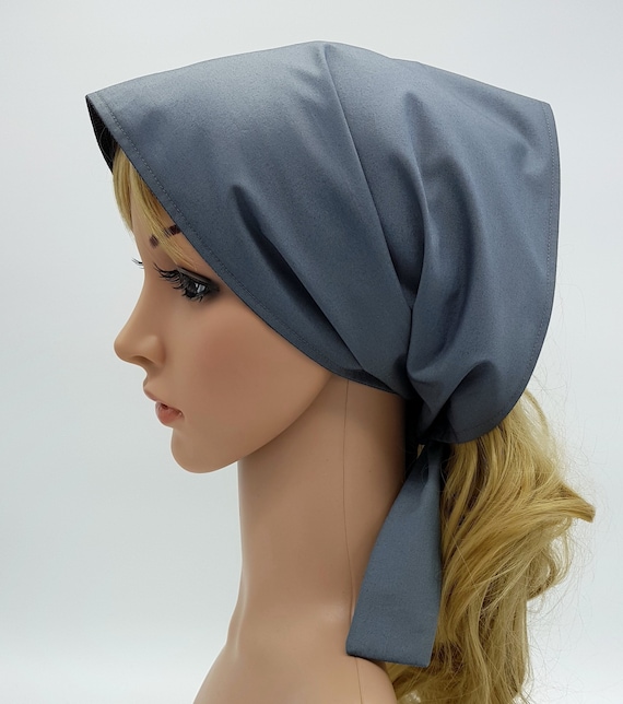 Bandeau cheveux femme gris satiné et gris coton