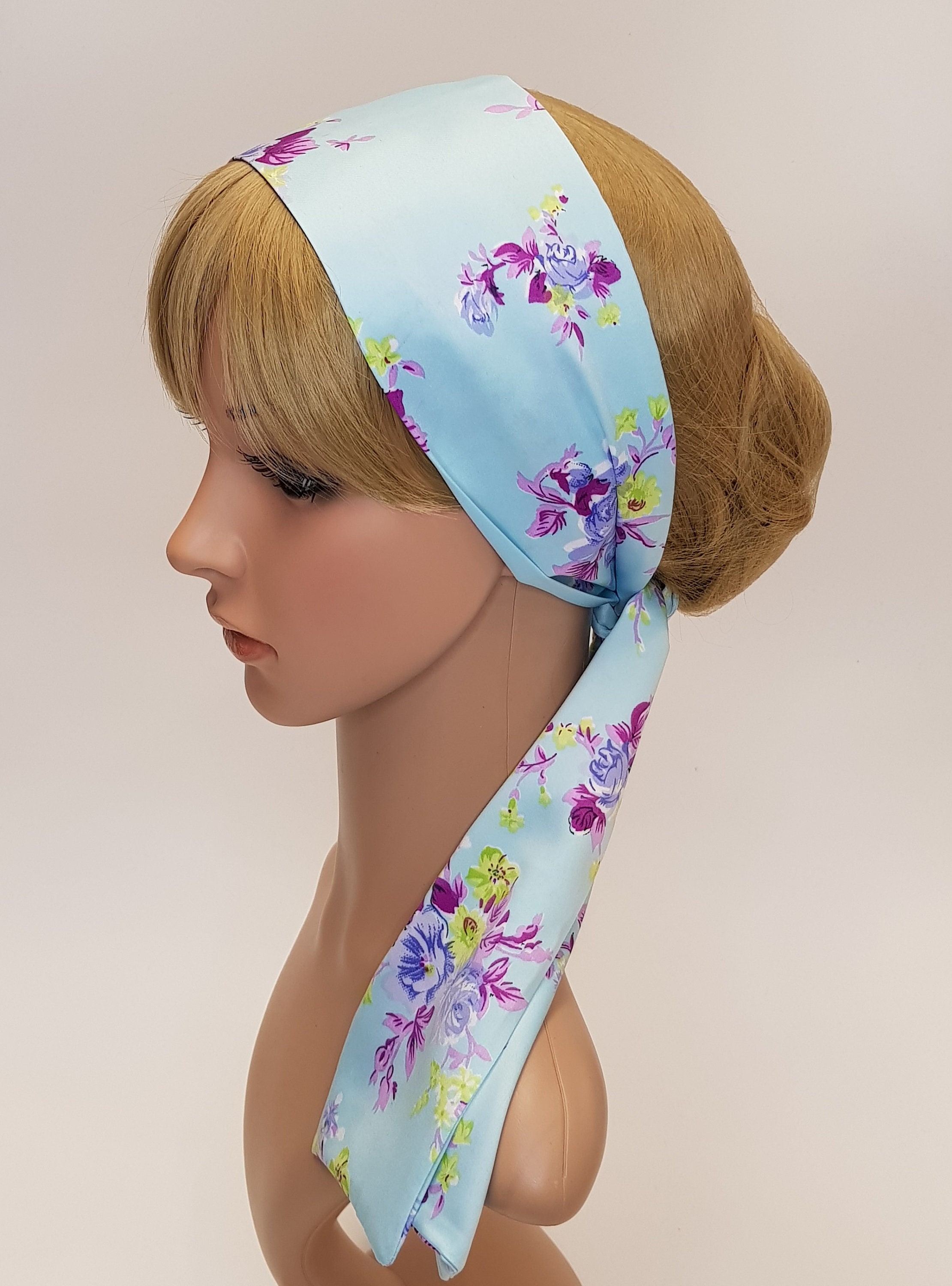 Sciarpa per capelli in raso, fascia estiva, cravatta per capelli - Main Image