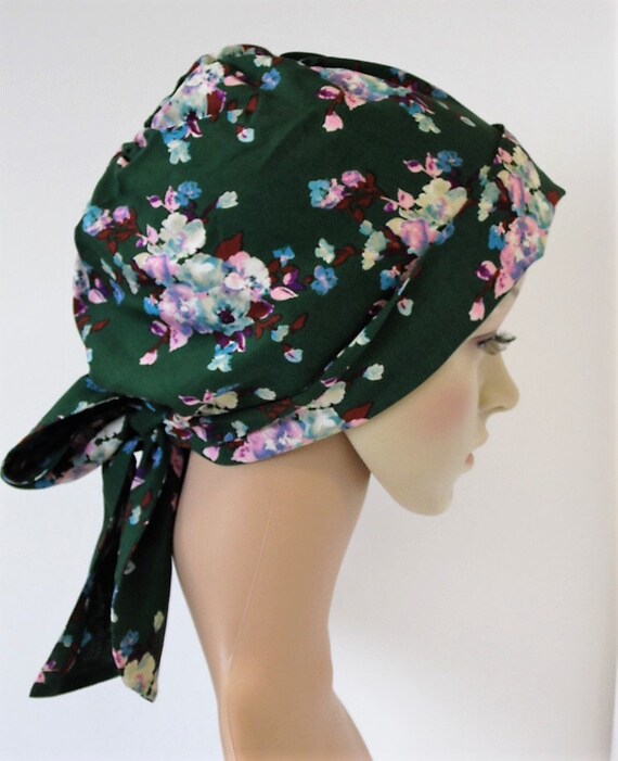 Floral Head Scarf Elegant Tichel Head Snood Bad Hair Day Etsy