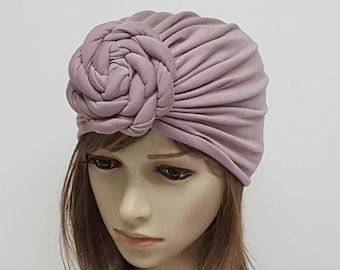 Top turbante nodo per donna, elegante cappello turbante rosetta, turbante annodato frontale, turbante elegante, turbante moda, turbante jersey viscosa