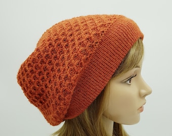 Handmade Alpaca Knit Beret, Women's Winter Beanie