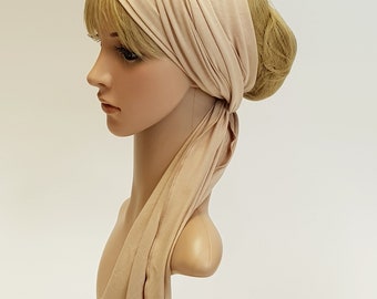 Langes Stirnband für Frauen, dehnbares Kopftuch, Haartuch zum selber binden, Kopftuch aus Viskose Jersey, Haartuch, 250 x 30 cm