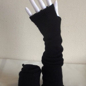 Handmade Knitted Ultra Long Fingerless Gloves, Acrylic Arm Warmers
