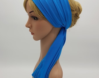 Stretchy Self Tie Head Scarf, Viscose Jersey Hair Wrap, Dreadlocks Hair Scarf (120 x 25 cm)
