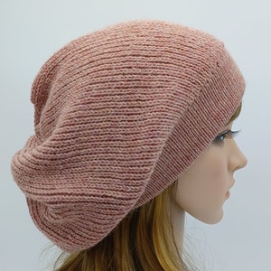 Handmade knitted baggy beanie, slouchy beret, fall tam, alpaca blend fashion hat