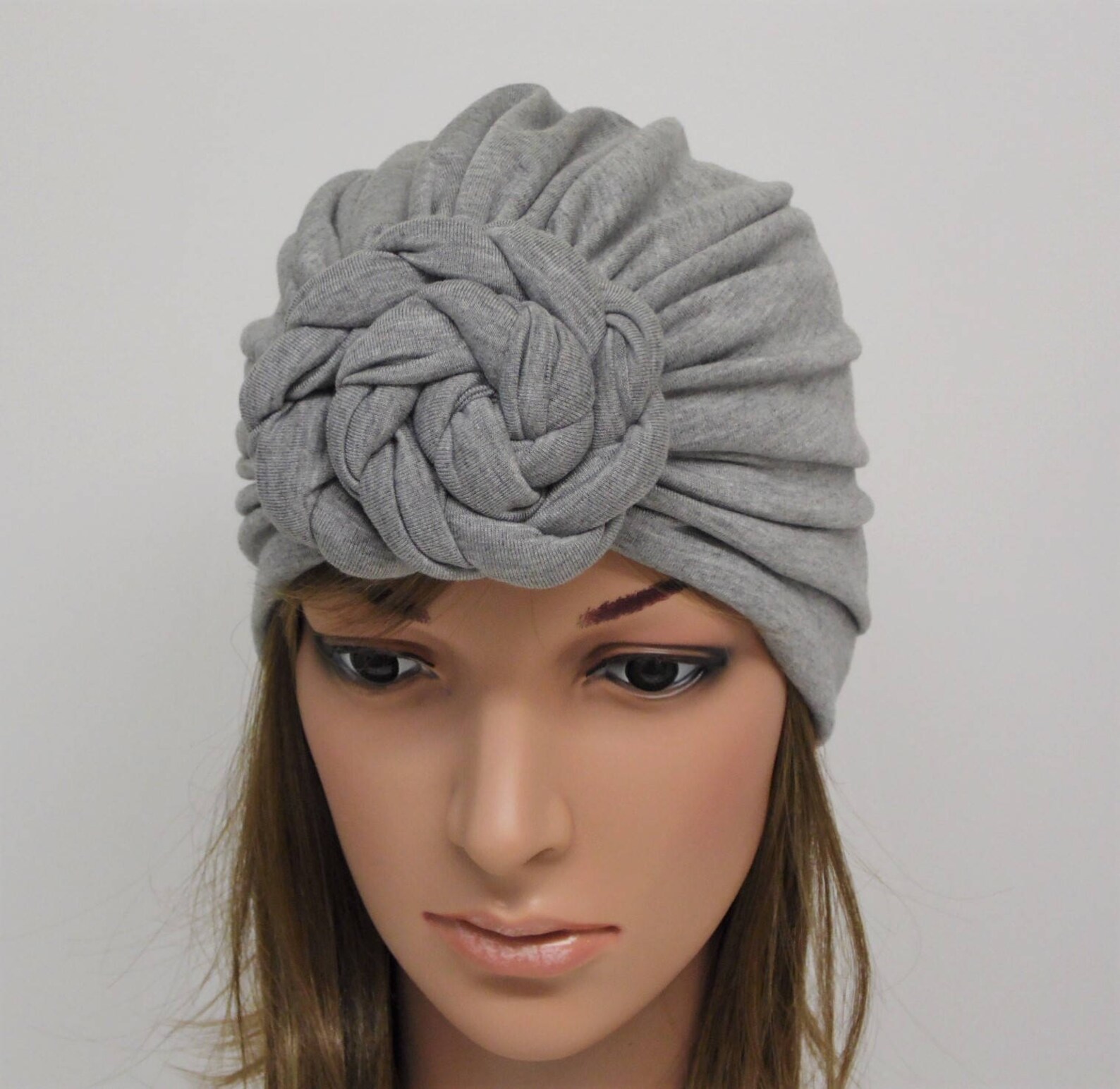 Grey Turban Hat Front Knotted Turban Elegant Hat Fashion - Etsy UK
