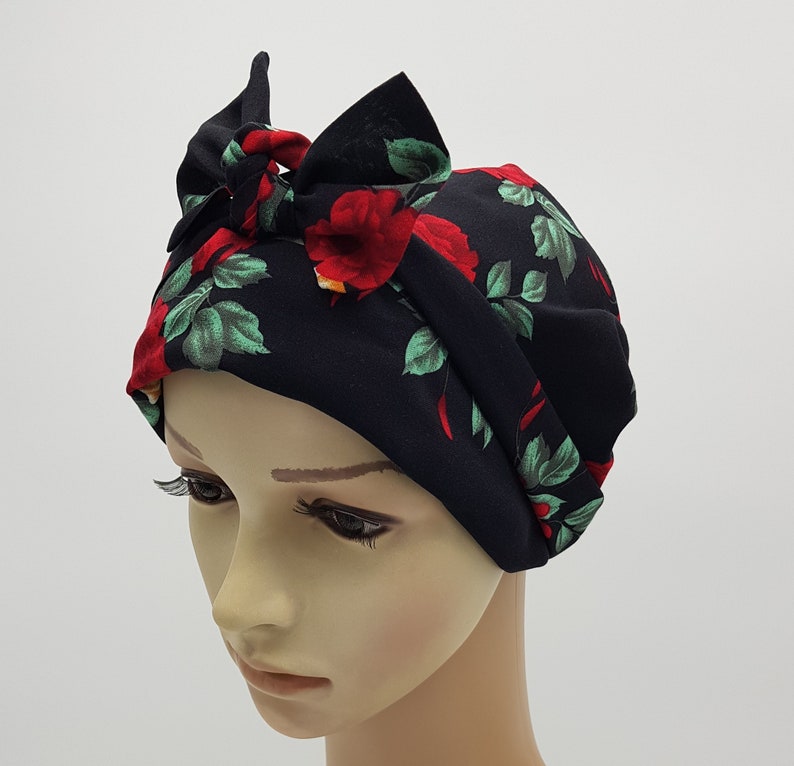 head snood elegant tichel head bandanna Handmade bonnet with long ties surgical scrub cap full head covering