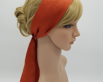 Satin Haarband, Sommer Kopftuch, natürlicher lockiger Haarschal, Selbstbindestirnband, seidiges Stirnband, 144 x 8 cm