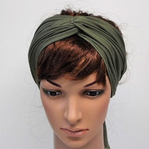 Sommer Kopftuch für Damen, Bad Hair Day Schal, dehnbarer Viskose Jersey Haargummi, Yoga Stirnband, leichtes Haarschal, 150 x 17 cm Bild 3