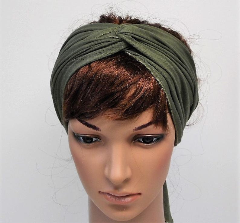 Sommer Kopftuch für Damen, Bad Hair Day Schal, dehnbarer Viskose Jersey Haargummi, Yoga Stirnband, leichtes Haarschal, 150 x 17 cm Bild 3