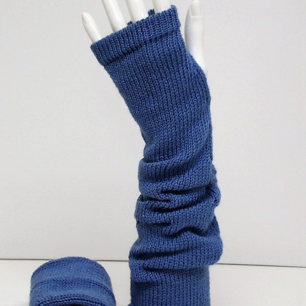 Long hand warmers, elegant fingerless gloves, fashion wrist warmers, ultra long handwarmers, knitted from acrylic yarn