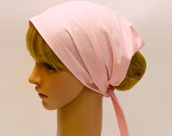 Cotton Hair Covering, Wide Self Tie Headband, Summer Head Scarf