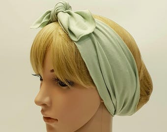 Stretchy headscarf, viscose jersey hair tie, tie up head scarf, pin up headband, rockabilly headband, bandanna