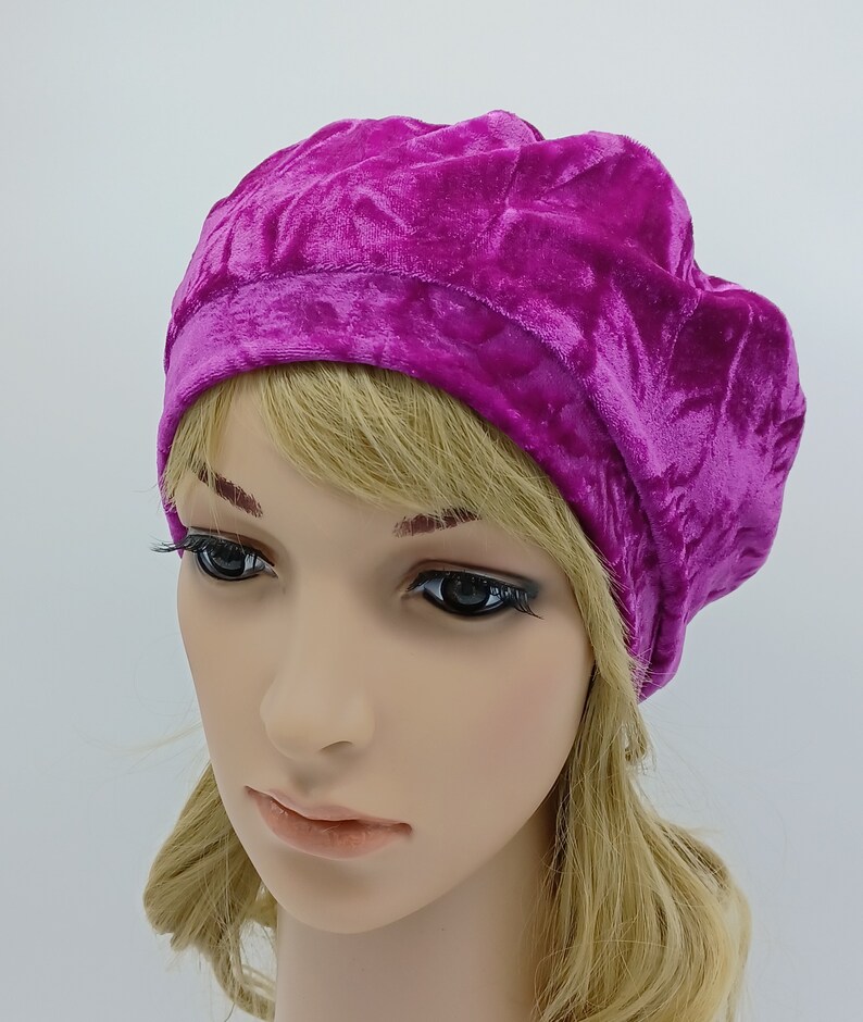Velvet Beret Hat for Women Crushed Velour French Beret Lined Etsy