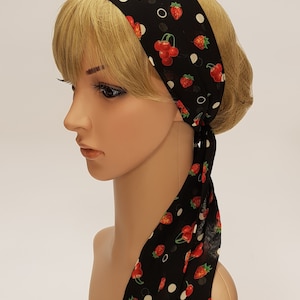 Long lightweight chiffon head scarf, skinny hair tie, pin up style headband, self tie hair scarf,  120 x 7.5 cm