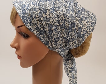 Cotton head wear for women, wide floral head scarf, hair bandanna, nurse hair cover, summer head scarf, bad hair day