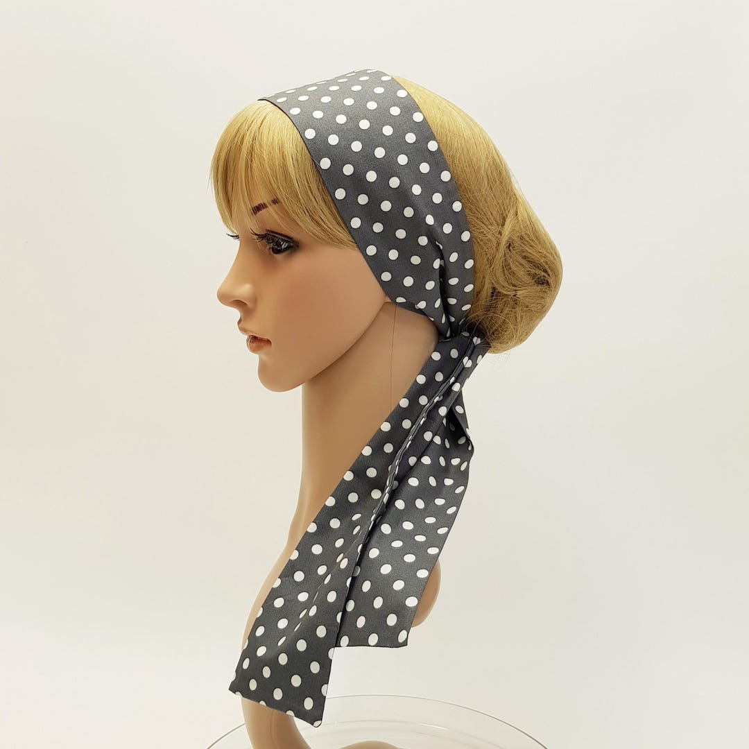 Polka Dot Cotton Self-tie Headband Scarf, Pin up Hair  display picture 2