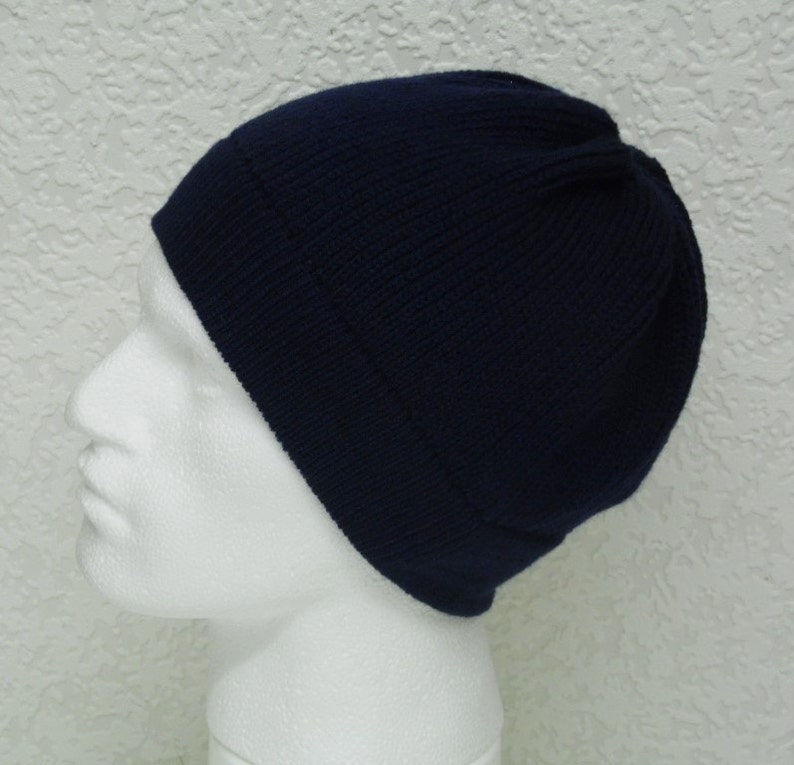 Navy blue men's beanie handmade hat for men men's Etsy