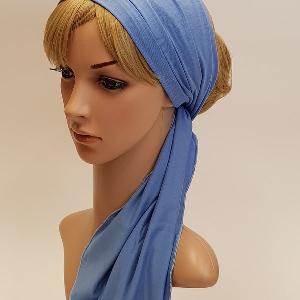 Summer headband, stretchy viscose jersey head wrap, self tie hair scarf, lightweight head scarf, hair wrap, bandanna, 120 x 25 cm