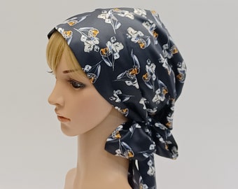 Satin hair covering for women, satin lined head wear, silky bonnet with ties, head snood, full head covering