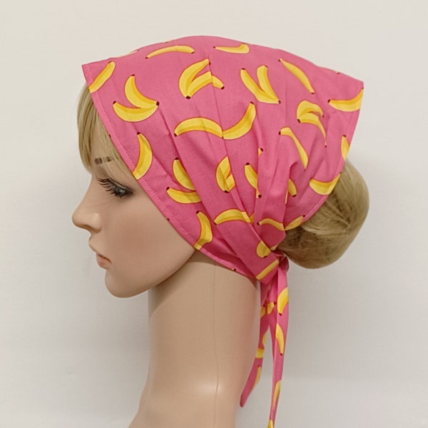 Extra wide head scarf, cotton head wear for women, self tie head bandanna, nurse head cover, chefs scarf, hair wrap