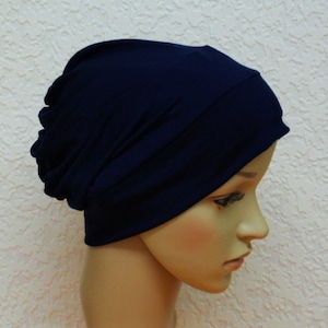 Navy blue chemo beanie, women's chemo hat, beanie for hair loss, viscose jersey head wear, summer beanie, chemotherapy patient