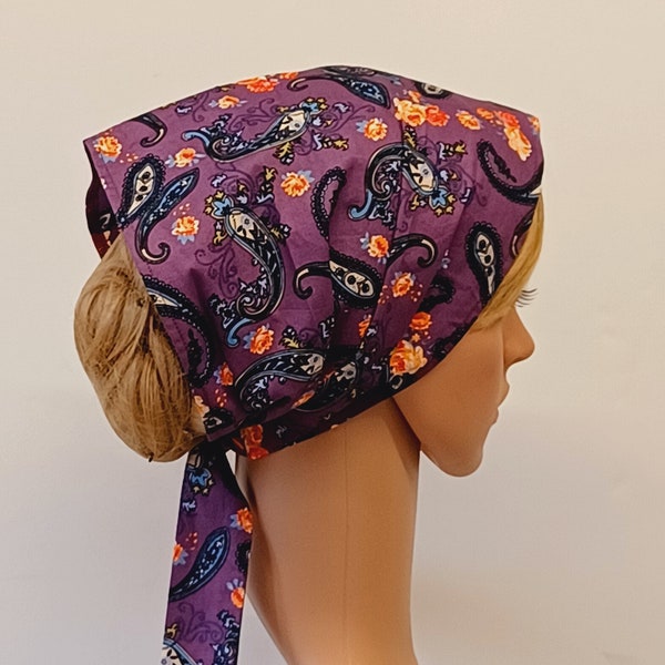 Cotton hair covering for women, extra wide head scarf, summer hair scarf, self tie head wear for women, head bandanna
