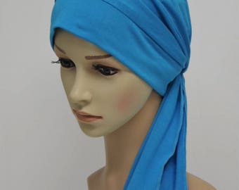 Women chemo headscarf, turban with ties, tichel, head snood, alopecia, hair loss