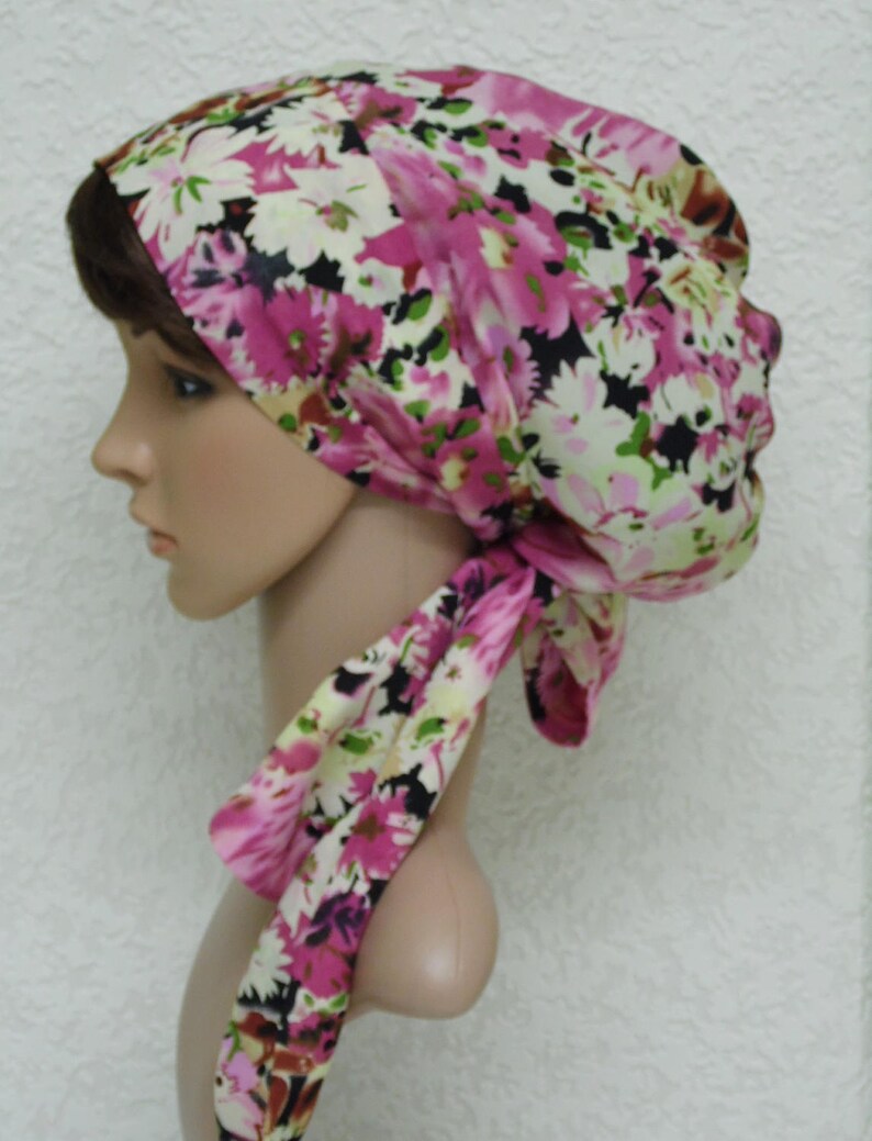 head snood elegant tichel head bandanna Handmade bonnet with long ties surgical scrub cap full head covering