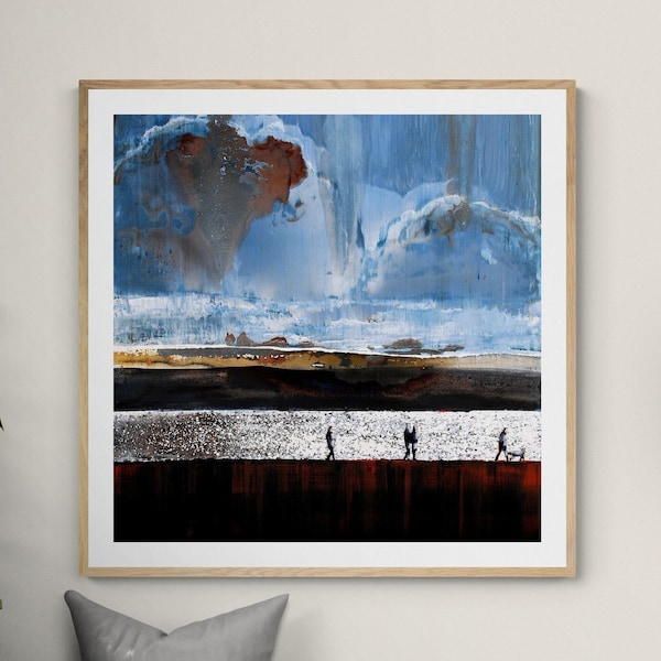 Print of CORNWALL, England UK, Padstow, Rock in Cornwall, Camel Estuary, Beach Walk, Art Print of Painting Changing Weather Camel Estuary UK