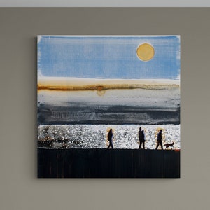 Cornwall Art, Rock In Cornwall Prints, Camel Estuary Art, Beach Walk Family, Padstow, Cornish Gift, Print Of Winter Sun At Rock In Cornwall