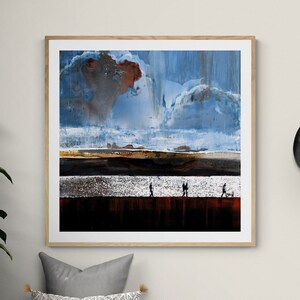 Stampa di roccia in Cornovaglia UK, Beach Walk River Camel Estuary Art Padstow Polzeath 16x16 pollici Carta da stampa in edizione limitata che cambia il tempo