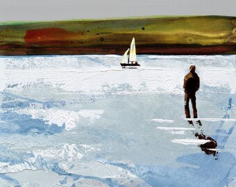 Art of Cornwall, Cornwall Wall Art, Cornwall Print, Cornwall Art, Cornish Artist, Print of "Little Boat, Camel Estuary" by Melanie McDonald