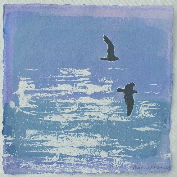 Mouette Oiseau Peinture Peinture Peinture Originale Vol Libre Polzeath Par Melanie Mcdonald