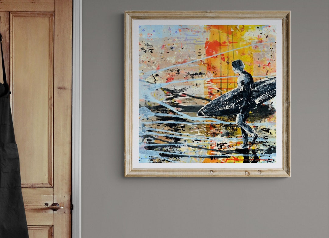 NEWQUAY Art, Surf Beach Art, Surfing, Interior Art Print, Surfer Art